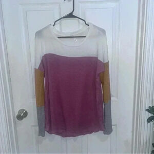 My story multicolored long sleeve sweater sz lg